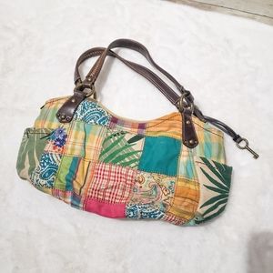 FOSSIL PATCHWORK PURSE BAG HANDBAG PATCHES PATCH SPRING SUMMER TROPICAL